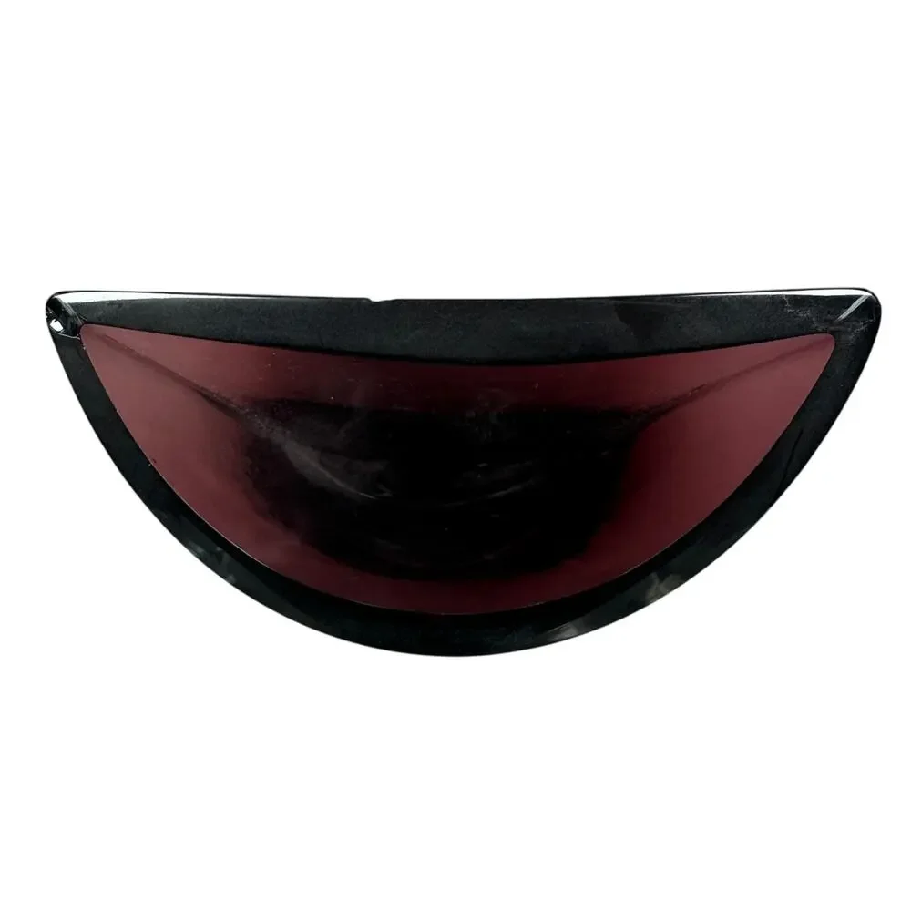 Vista Alegre Portugal Vase Amethyst Purple Glass‎ Abstract Flat Back Bowed Front